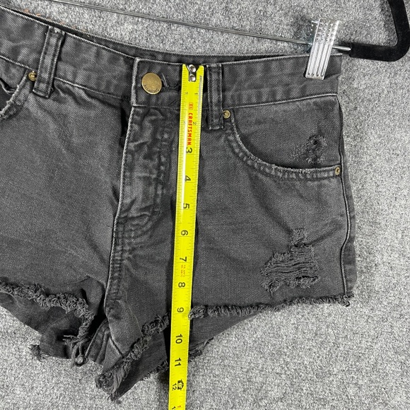 Billabong Denim Shorts Black Distressed Frayed Hem Womens Size 25 #1267 - Picture 6 of 8